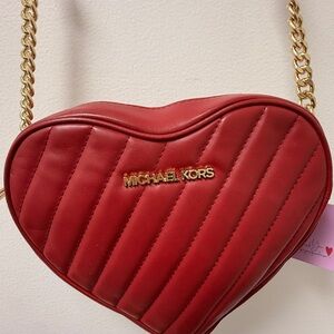Michael Kors Quilted Red Heart Crossbody Bag